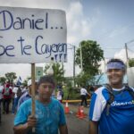 eón, Nicaragua. 19/05/2018. Marcha Azul y Blanco contra el régimen dictatorial de Daniel Ortega y Rosario Murillo. desde el 18 de Abril Nicaragua vive en enfrentamientos permanentes contrs la Policia Nacional y las fuerzas paramilitares del gobierno que han ocasionado mas de 120 personas asesinadas. Oscar Navarrete.
